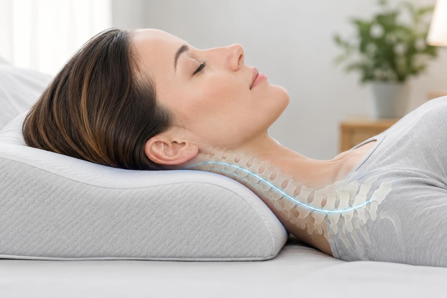 Symbolbild zu ergonomische Nackenstützkissen und ihre Rolle bei akuten und chronischen Nackenbeschwerden